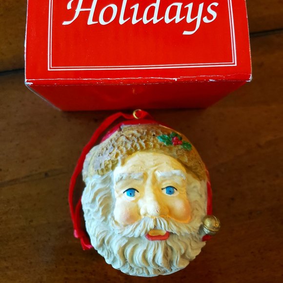 SANTA CLAUSE Hinged Ring Gift Box Ornament 1994 International Christmas - Picture 1 of 12